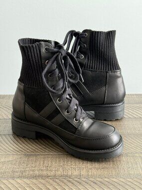 MIA Malcolm Booties Black Lace-up Combat Boots Chunky Heel Women's Size 6